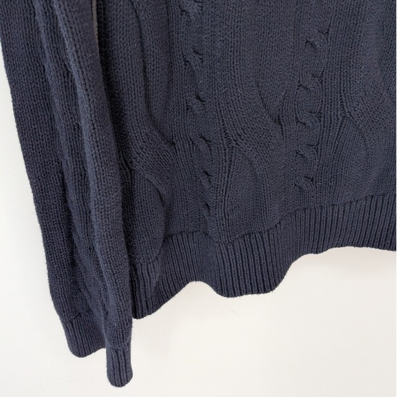Banana Republic $128 Medium Navy Blue Cable Knit Shawl Collar Cardigan Sweater - Picture 10 of 12